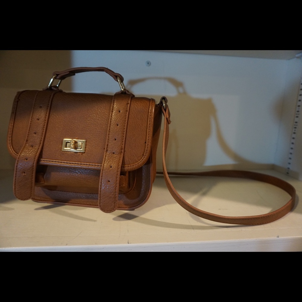 F21 Brown Leather Crossbody Bag